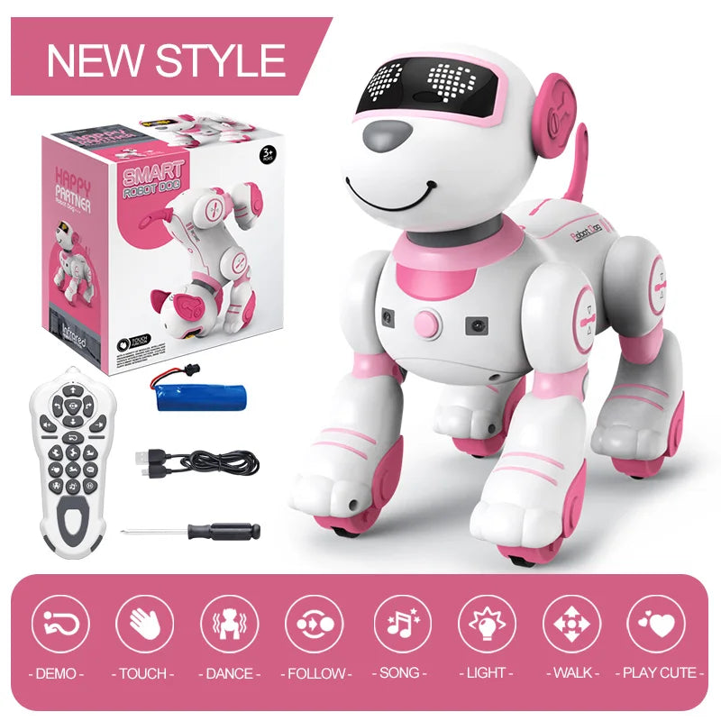 Funny RC Robot Electronic Dog Stunt Dog Voice Command Programmable Touch-sense Music Song Robot Dog for Children&#039;s Toys