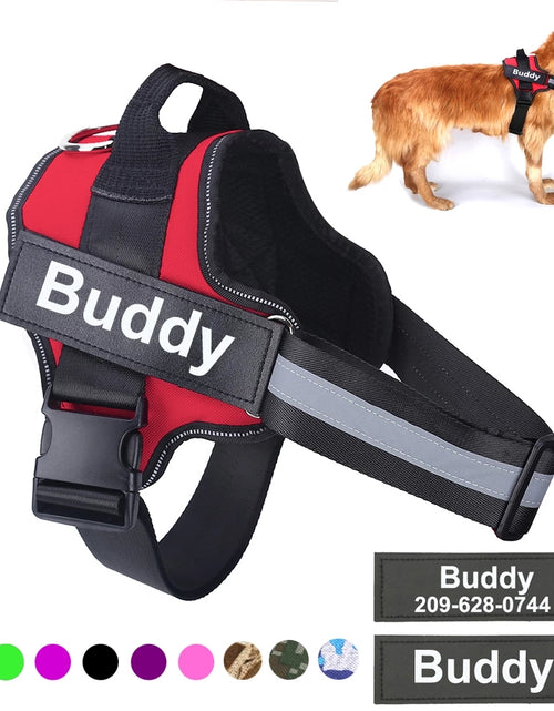 Load image into Gallery viewer, Personalized Dog Harness NO PULL Reflective Breathable Adjustable Pet Harness Vest For Small Large Dog Custom Patch Pet Supplies
