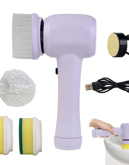 Load image into Gallery viewer, Electric Cleaning Brush 4 In 1 Spinning Scrubber Handheld Electric Cordless Cleaning Brush Portable
