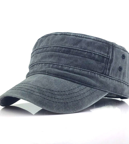 Flat Top Hat Men&#039;s Military Hat Spring And Summer Washed Old Men&#039;s Hat Korean Casual Duck Tongue Hat Fashionable Summer Sun Hat