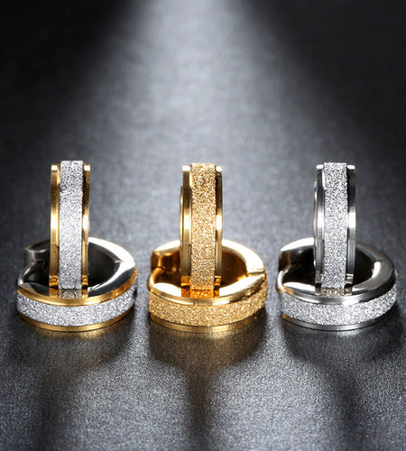 Color Silver &amp;amp;amp; gold color of the punk rock of stainless steel small hoop earrings