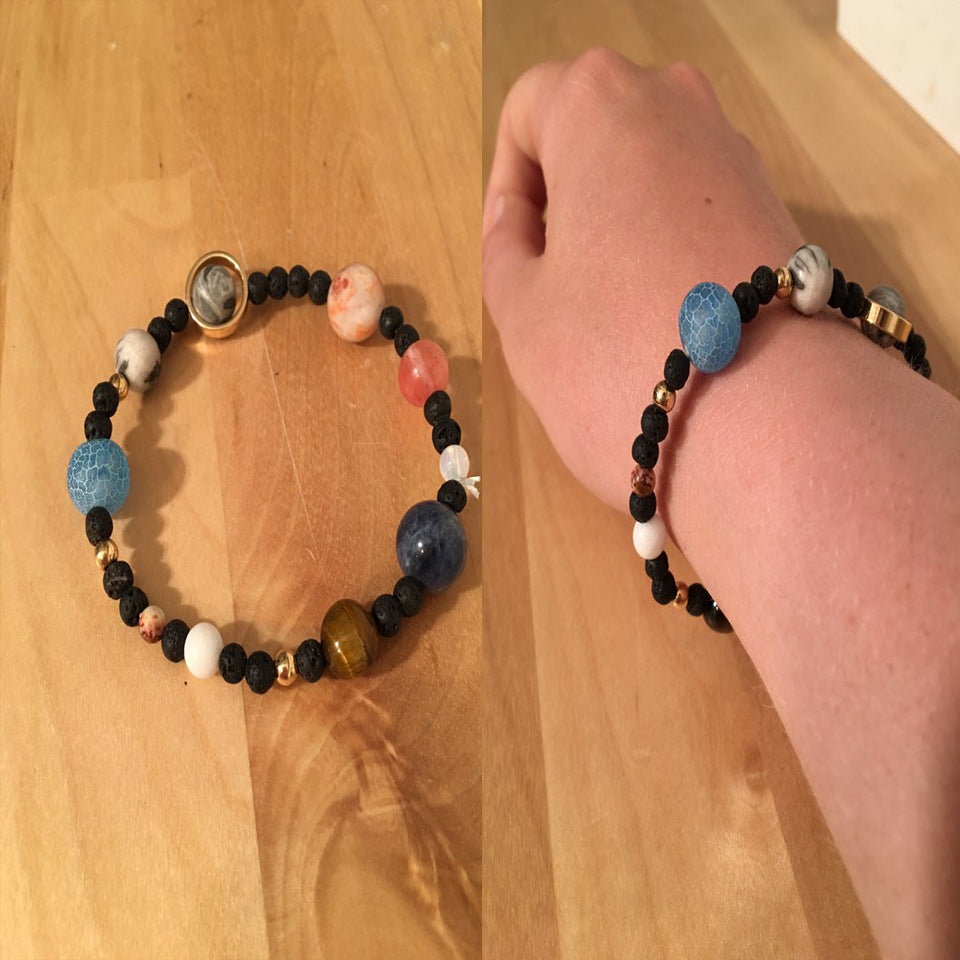 Solar system natural stone bracelet