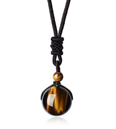 Tiger Eye Stone Pendant Necklace