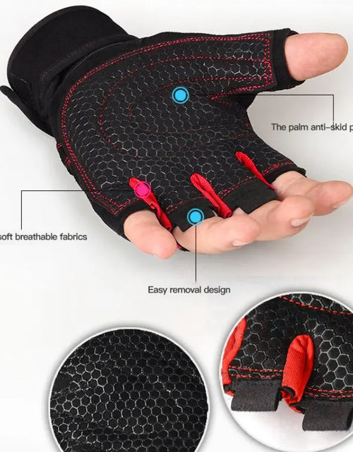 Load image into Gallery viewer, Fitness Half Finger Gloves Men And Women Wrist Guard Sports Dumbbell Riding Non Slip Horizontal Bar Exercise Training
