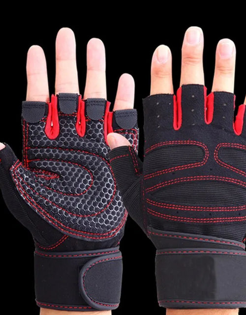 Load image into Gallery viewer, Fitness Half Finger Gloves Men And Women Wrist Guard Sports Dumbbell Riding Non Slip Horizontal Bar Exercise Training
