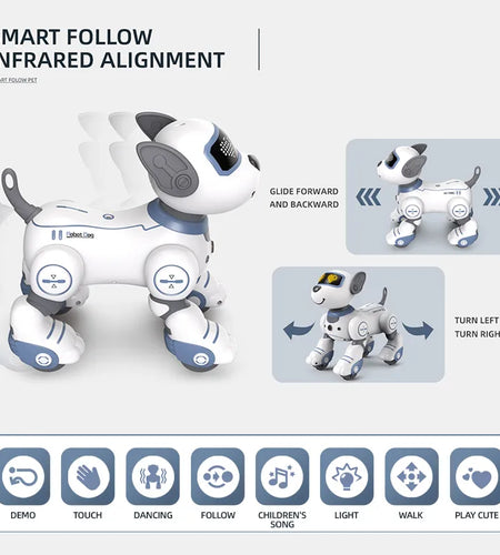 Funny RC Robot Electronic Dog Stunt Dog Voice Command Programmable Touch-sense Music Song Robot Dog for Children&#039;s Toys