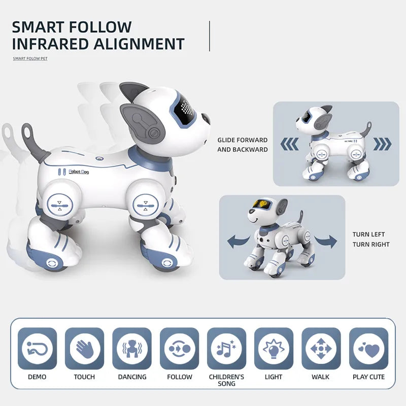 Funny RC Robot Electronic Dog Stunt Dog Voice Command Programmable Touch-sense Music Song Robot Dog for Children&#039;s Toys