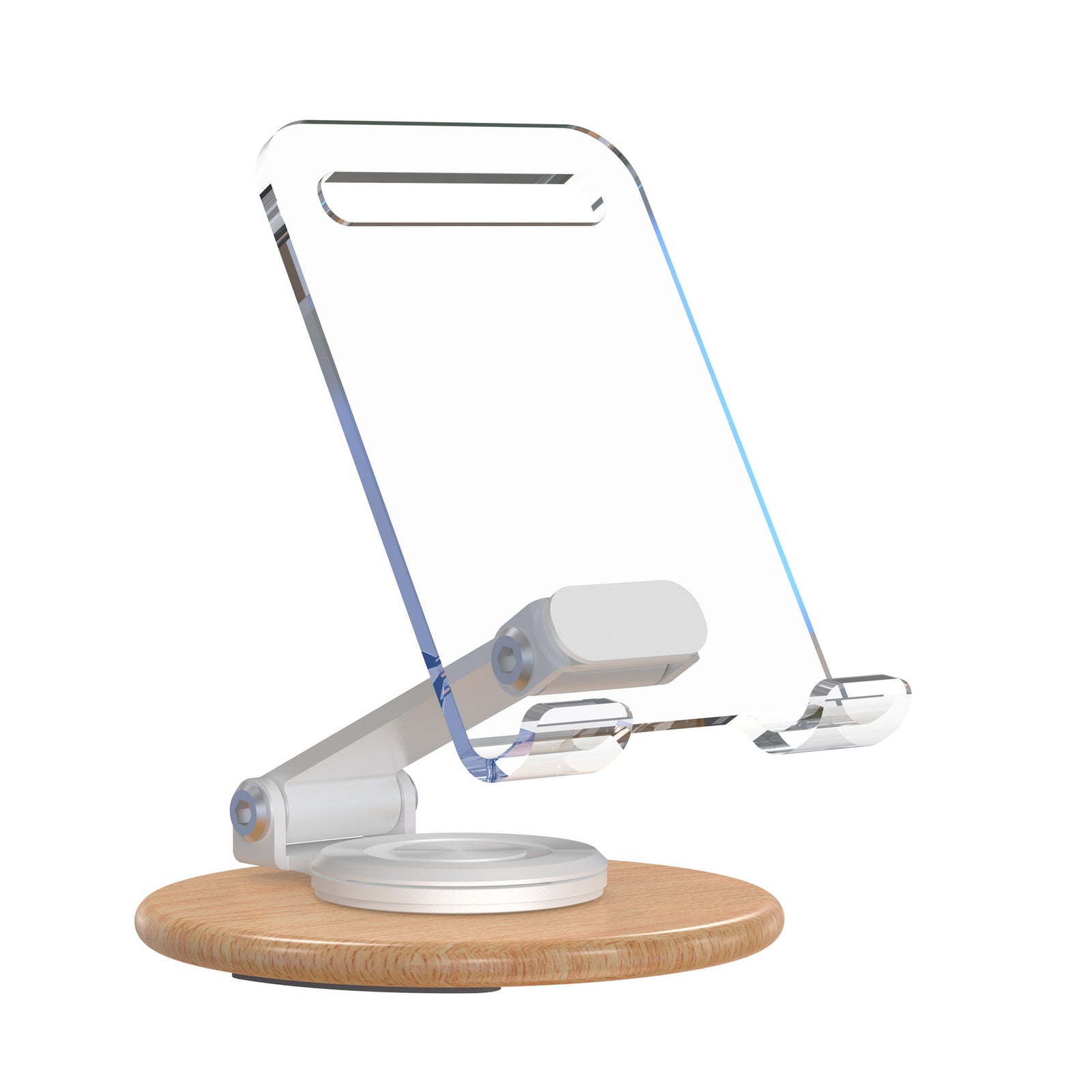 Polyrui Folding Mobile Phone Stand Acrylic 360 Degree Rotating Lazy Stand Portable Desktop Phone Tablet Stand