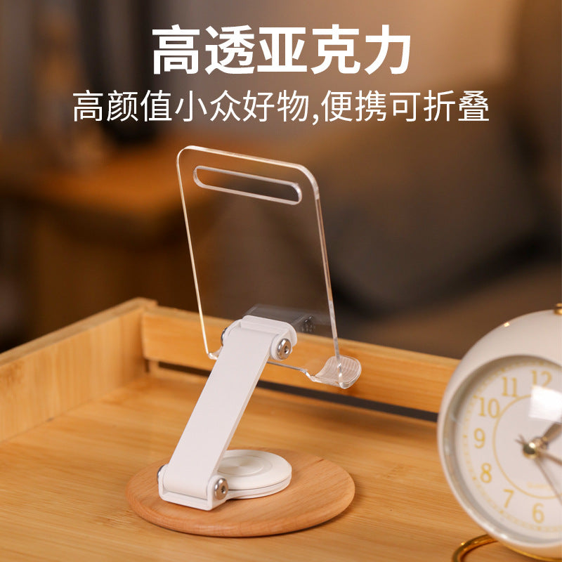 Polyrui Folding Mobile Phone Stand Acrylic 360 Degree Rotating Lazy Stand Portable Desktop Phone Tablet Stand