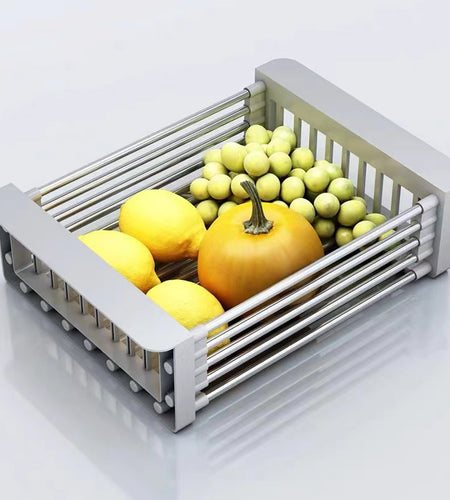 Kitchen Drain Rack Household Stainless Steel Retractable Sink Rack Storage Rack Tableware Bold Storage